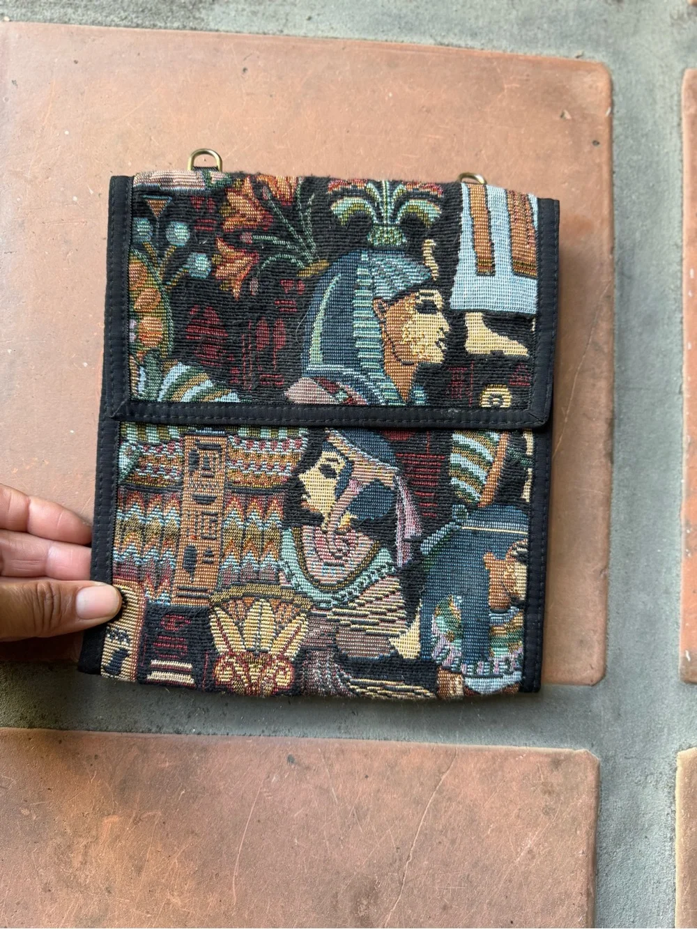 Danny K Egyptian Tapestry Fold-Over Clutch - Multicolor